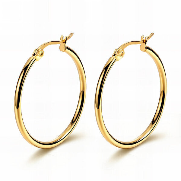 18K Gold Plated Hoop Earrings